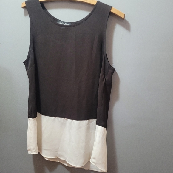 Charlie Paige Black and White Sleeveless Top M - Picture 4 of 5